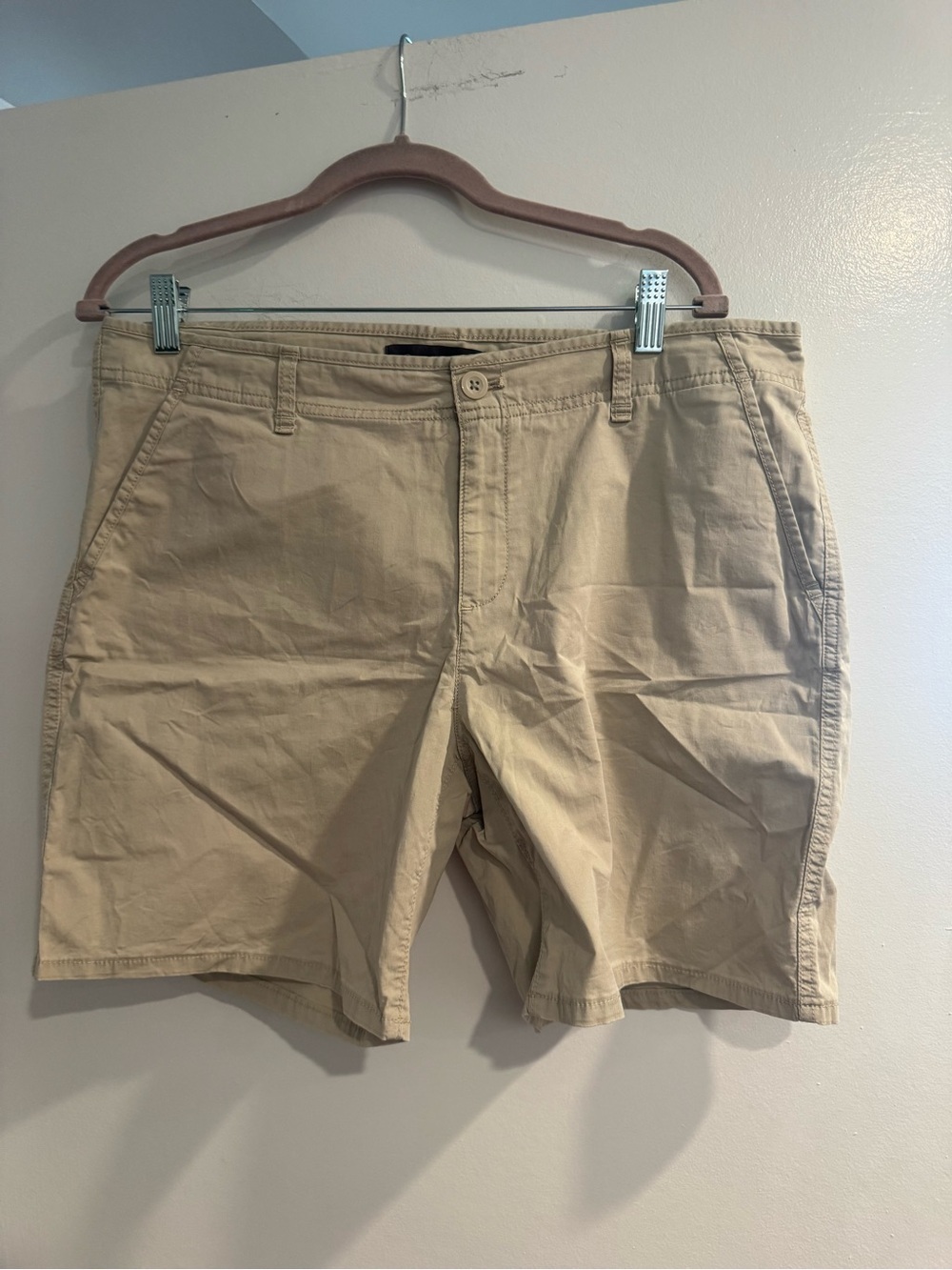 Eddie Bauer Tan Flat-Front Cotton Shorts Size 12